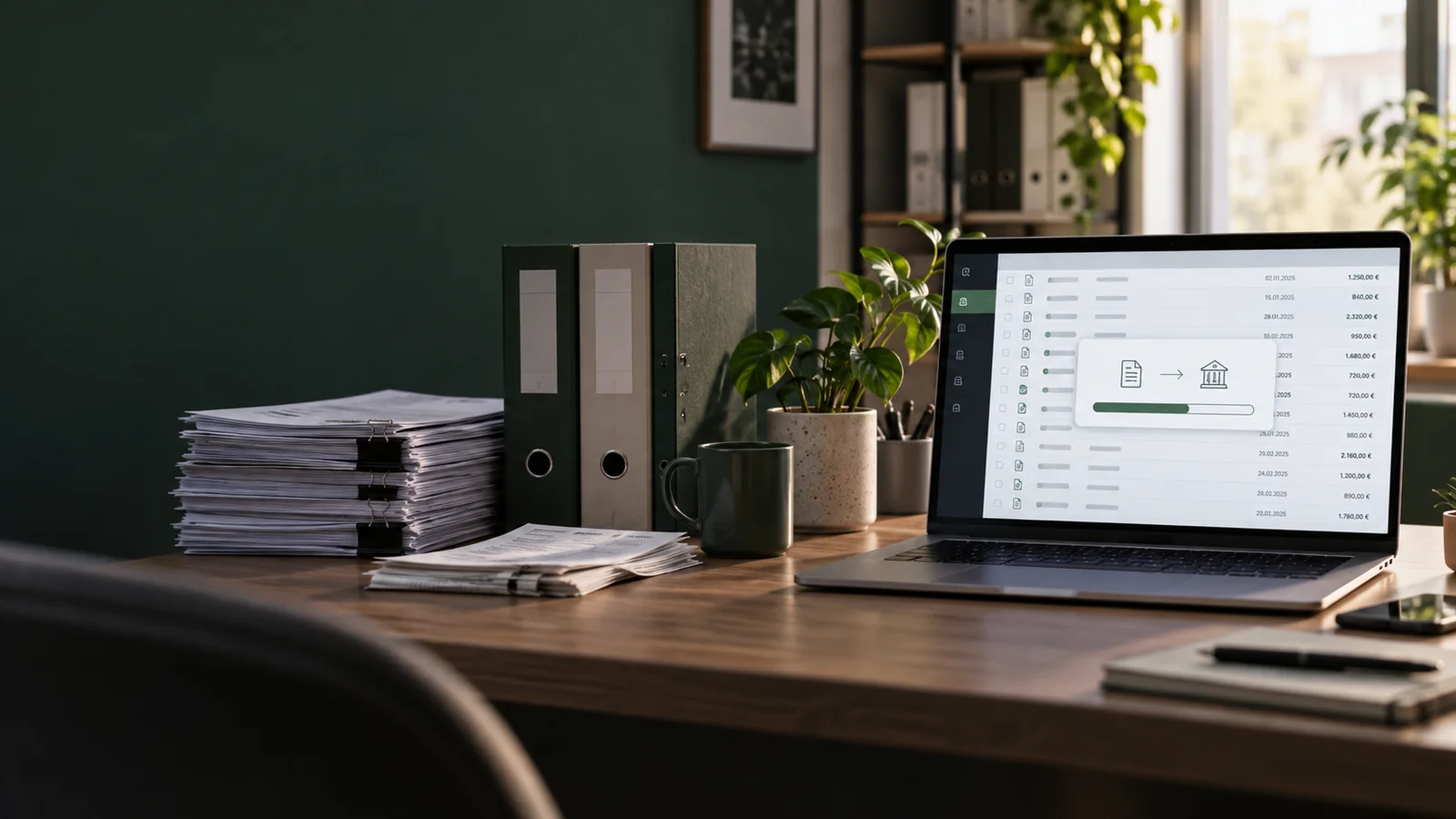 Rechnungssoftware überträgt strukturierte Buchungsdaten und digitale Belege an eine Steuerkanzlei