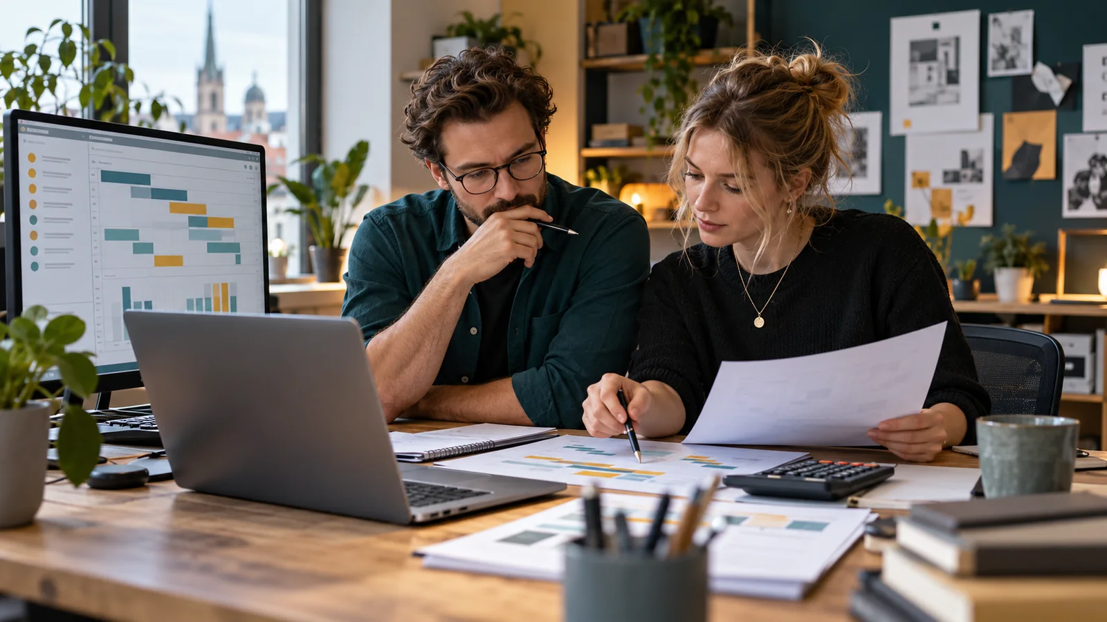 Kleines Agenturteam prüft erfasste Projektzeiten vor der Kundenabrechnung